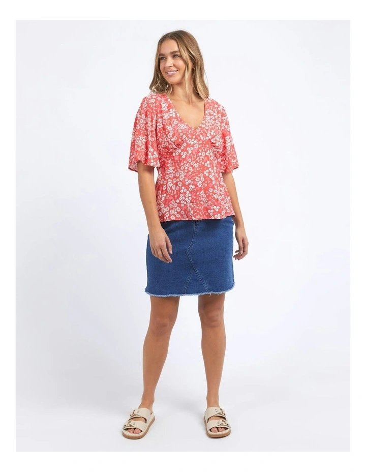 Top Ankara Floral Print in Red image 5