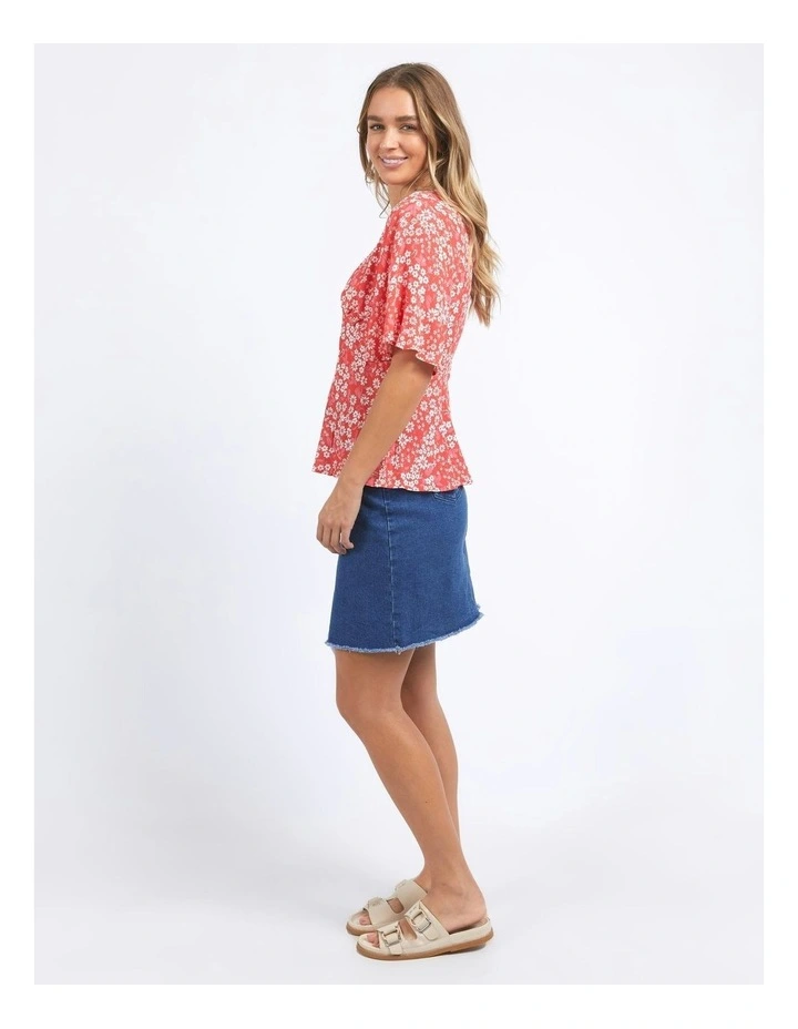 Top Ankara Floral Print in Red image 6