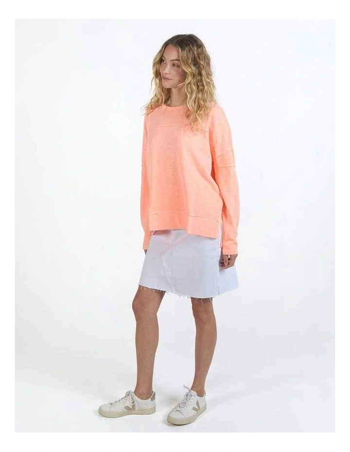 Jayne Throw On Top in Neon Peach image 2