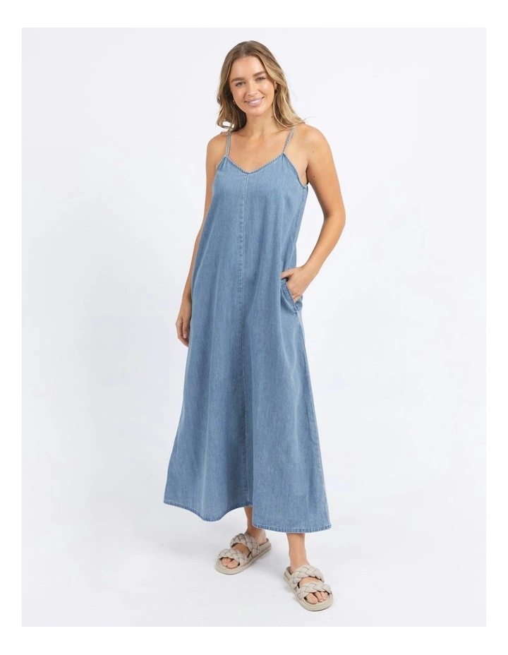 Roma Denim Dress in Mid Blue image 1