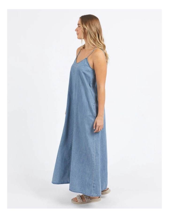 Roma Denim Dress in Mid Blue image 3