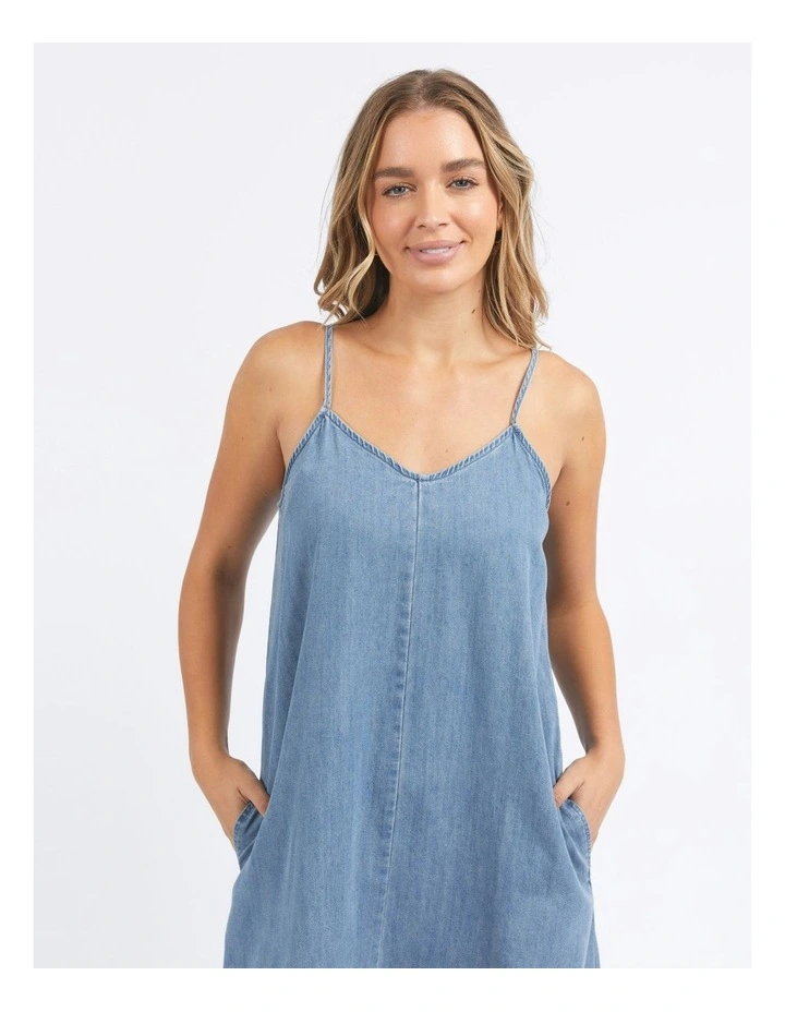Roma Denim Dress in Mid Blue image 5