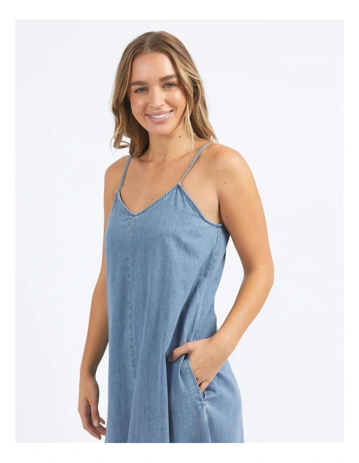 Roma Denim Dress in Mid Blue image 6