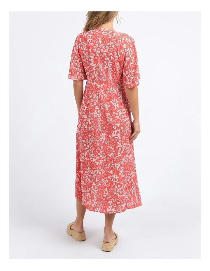Ankara Floral Print Dress in Red image 2