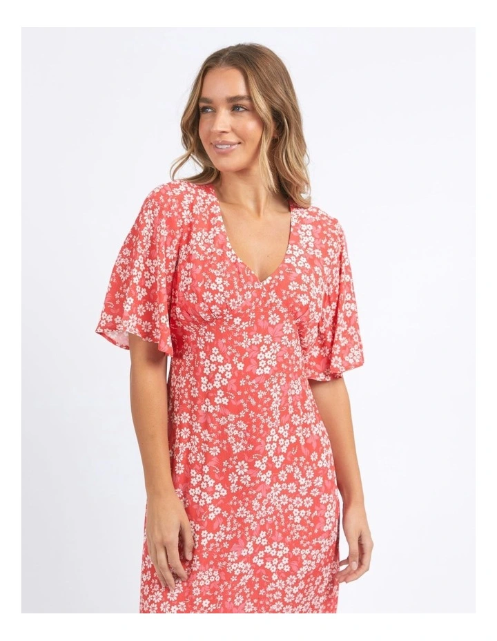 Ankara Floral Print Dress in Red image 5