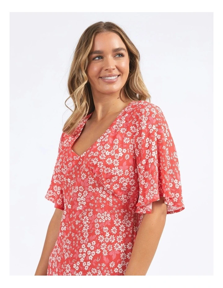 Ankara Floral Print Dress in Red image 6