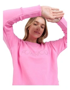 Simplified Metallic Crew Sweater in Bubblegum Pink