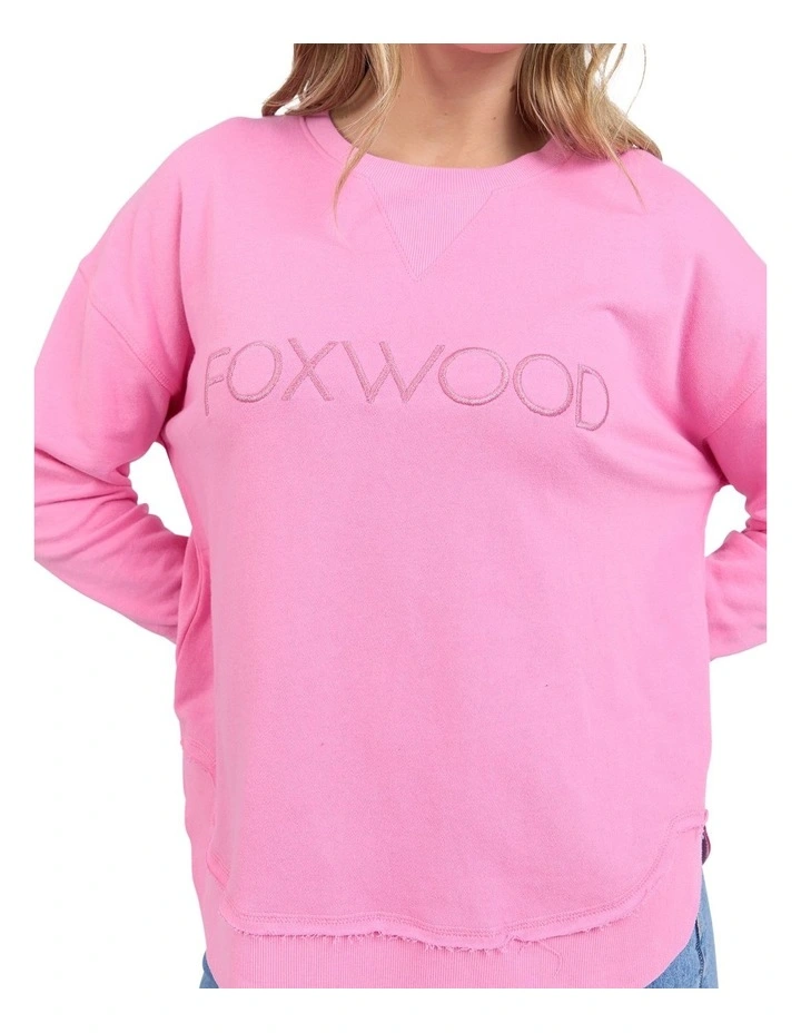Simplified Metallic Crew Sweater in Bubblegum Pink image 5