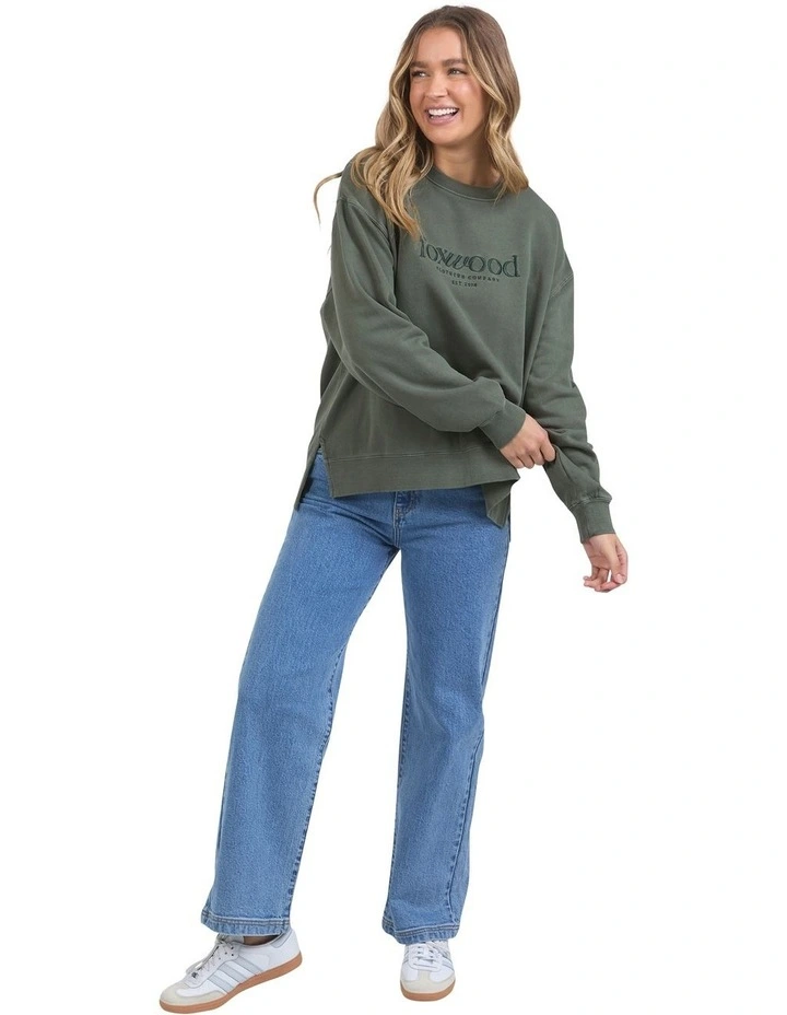 Inbound Crew Neck Jumper in Khaki image 3