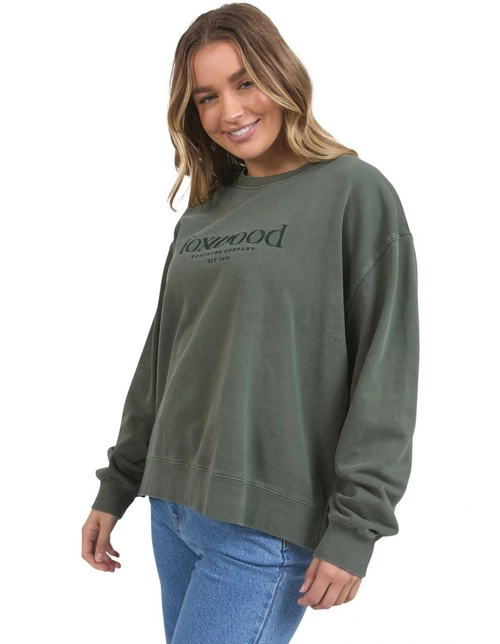 Inbound Crew Neck Jumper in Khaki image 4