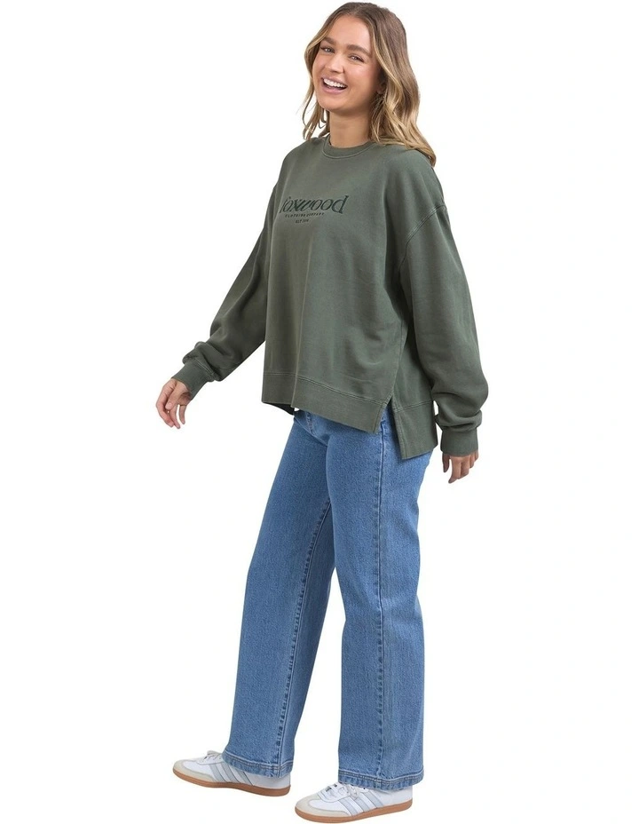 Inbound Crew Neck Jumper in Khaki image 6