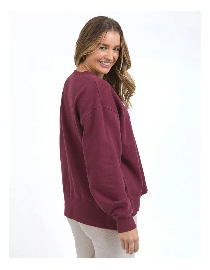 Inbound Crew Neck Jumper in Burgundy image 2