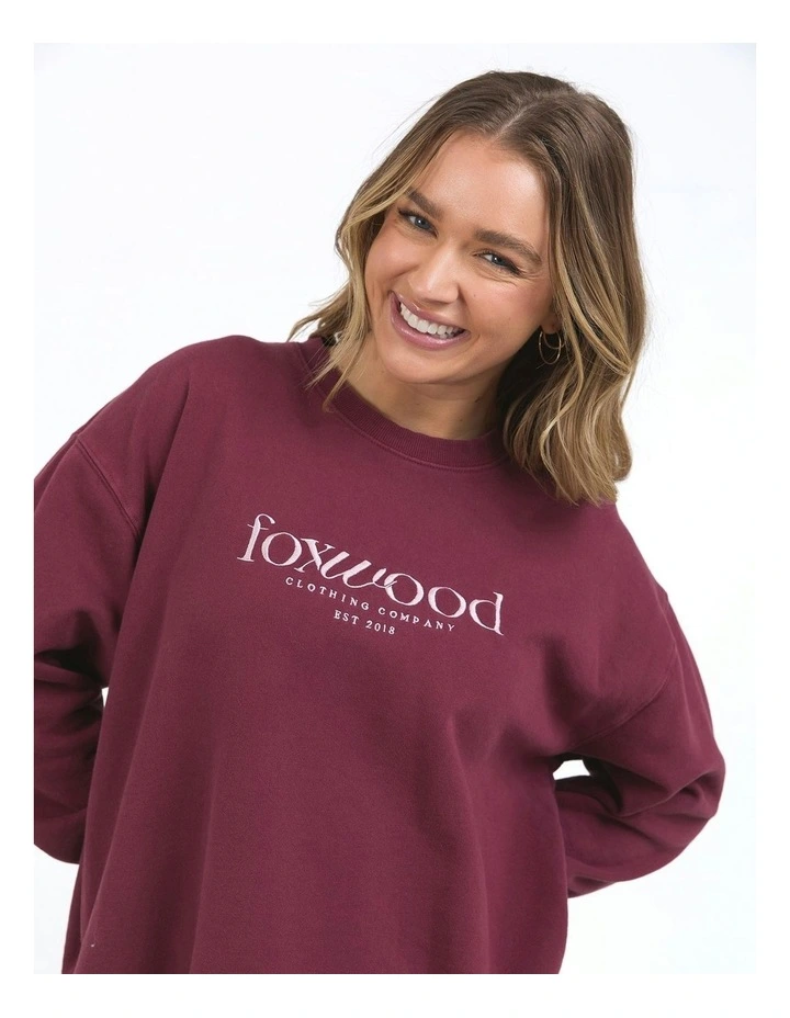 Inbound Crew Neck Jumper in Burgundy image 4