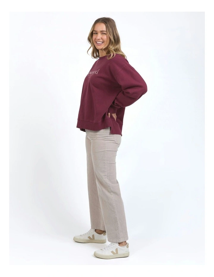 Inbound Crew Neck Jumper in Burgundy image 5