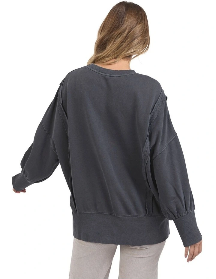 On The Road Crew Neck Jumper in Charcoal image 2
