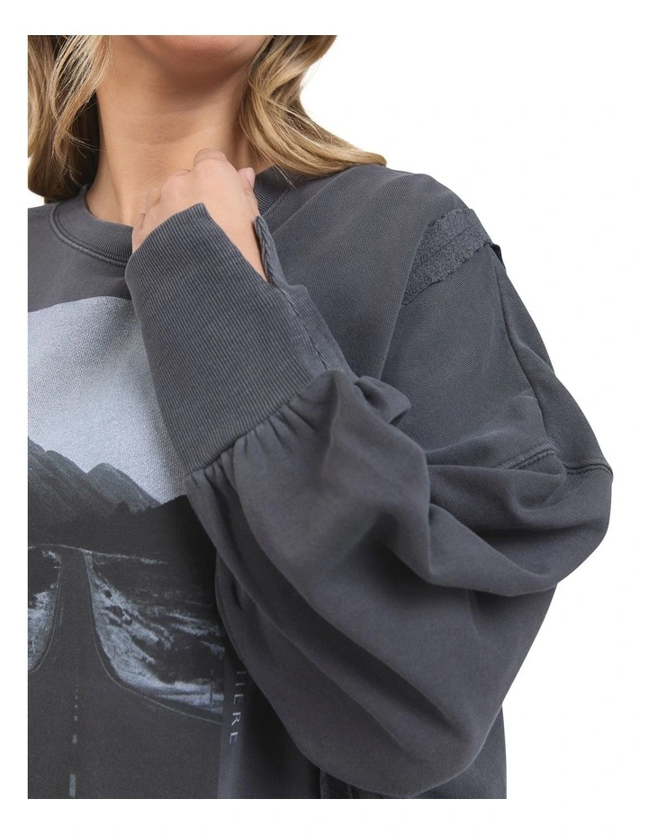 On The Road Crew Neck Jumper in Charcoal image 5