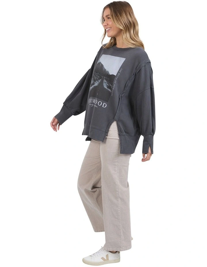 On The Road Crew Neck Jumper in Charcoal image 6
