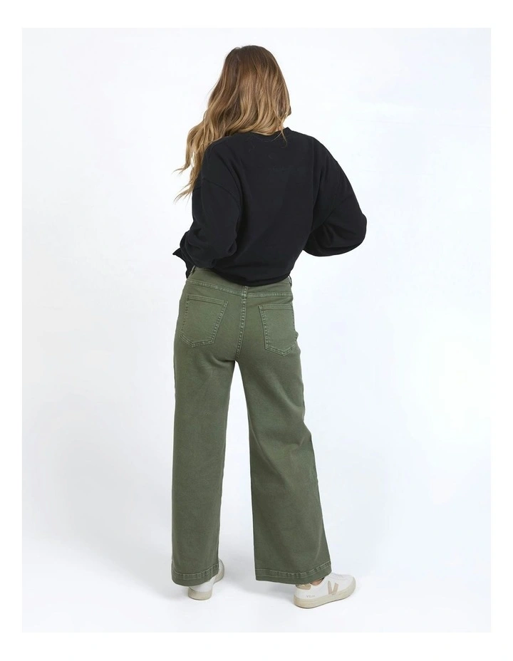 Sarah Wide Leg Jeans in Green image 2