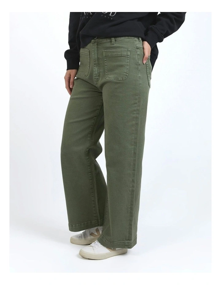 Sarah Wide Leg Jeans in Green image 3