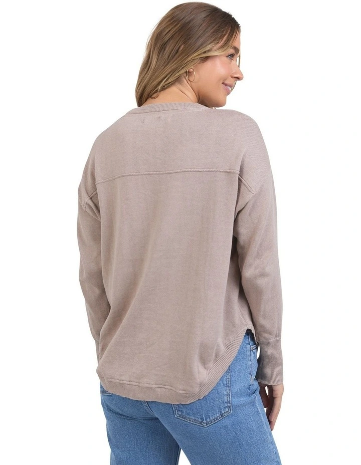 Delilah Knit Jumper in Mushroom image 2