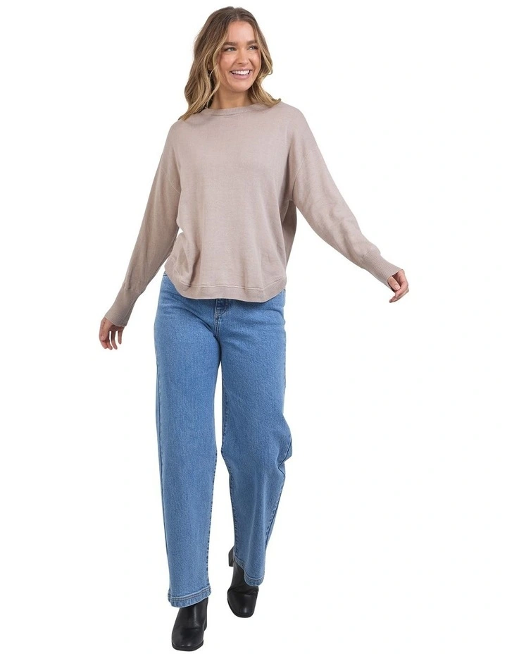 Delilah Knit Jumper in Mushroom image 3