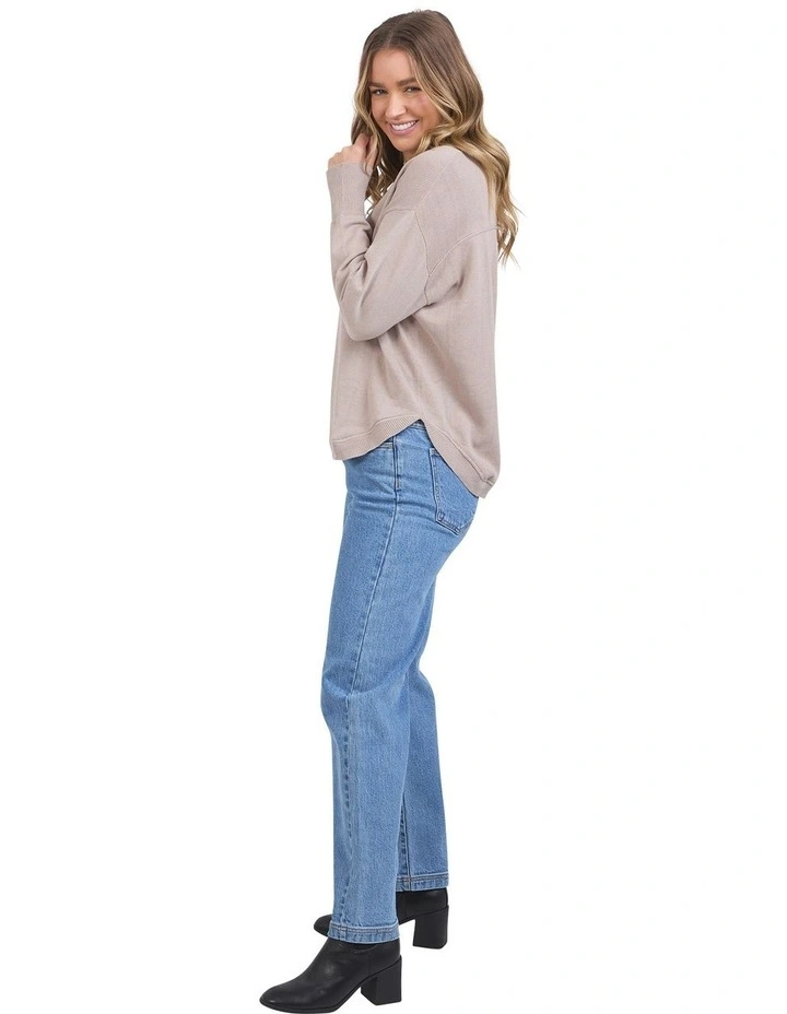 Delilah Knit Jumper in Mushroom image 6