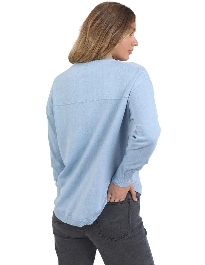 Delilah Knit Jumper in Light Blue image 2