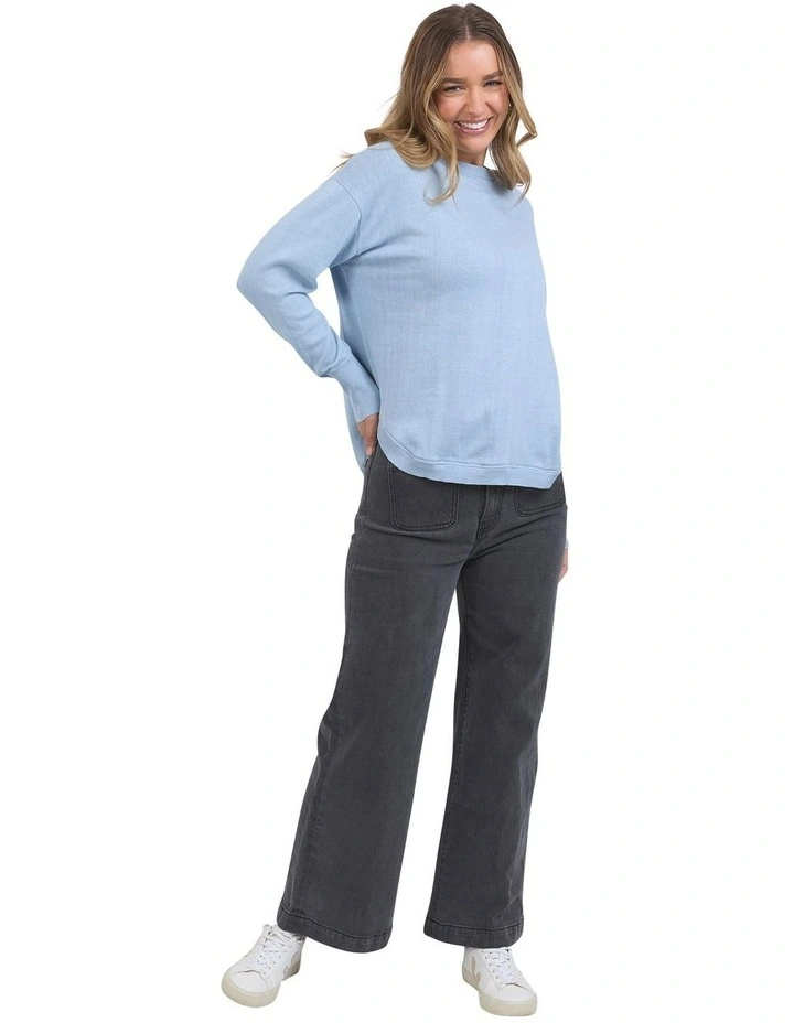 Delilah Knit Jumper in Light Blue image 3