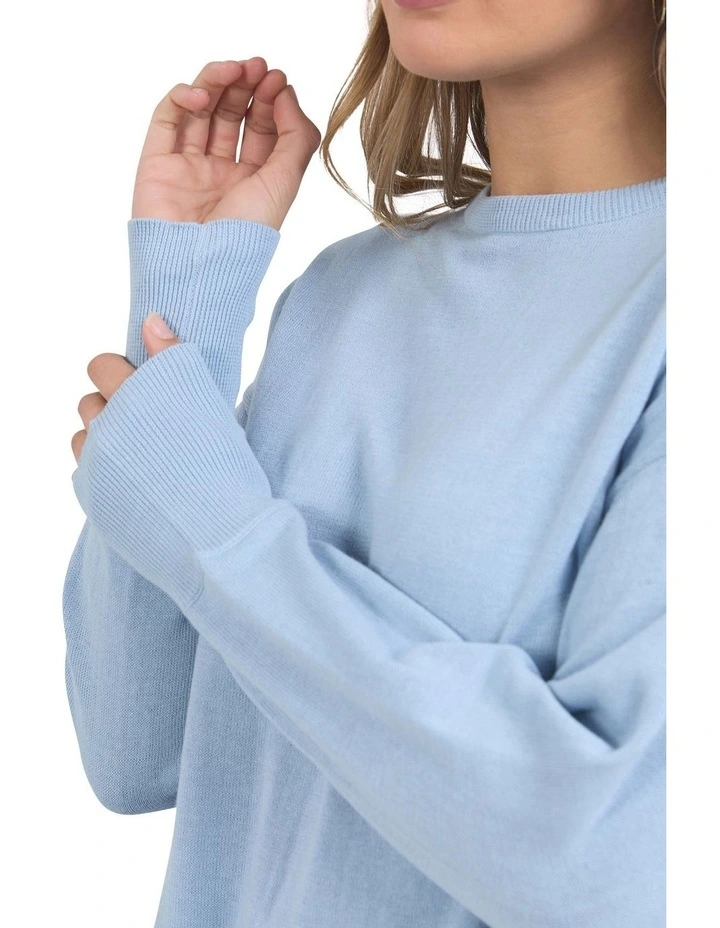 Delilah Knit Jumper in Light Blue image 5