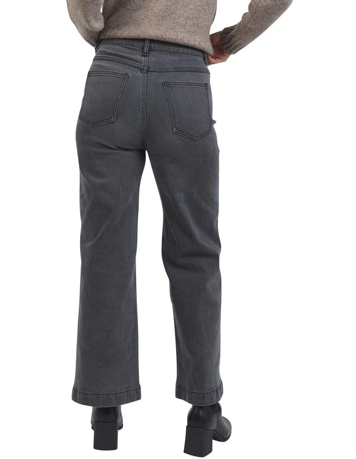 Sarah Wide Leg Jeans in Washed Black image 2