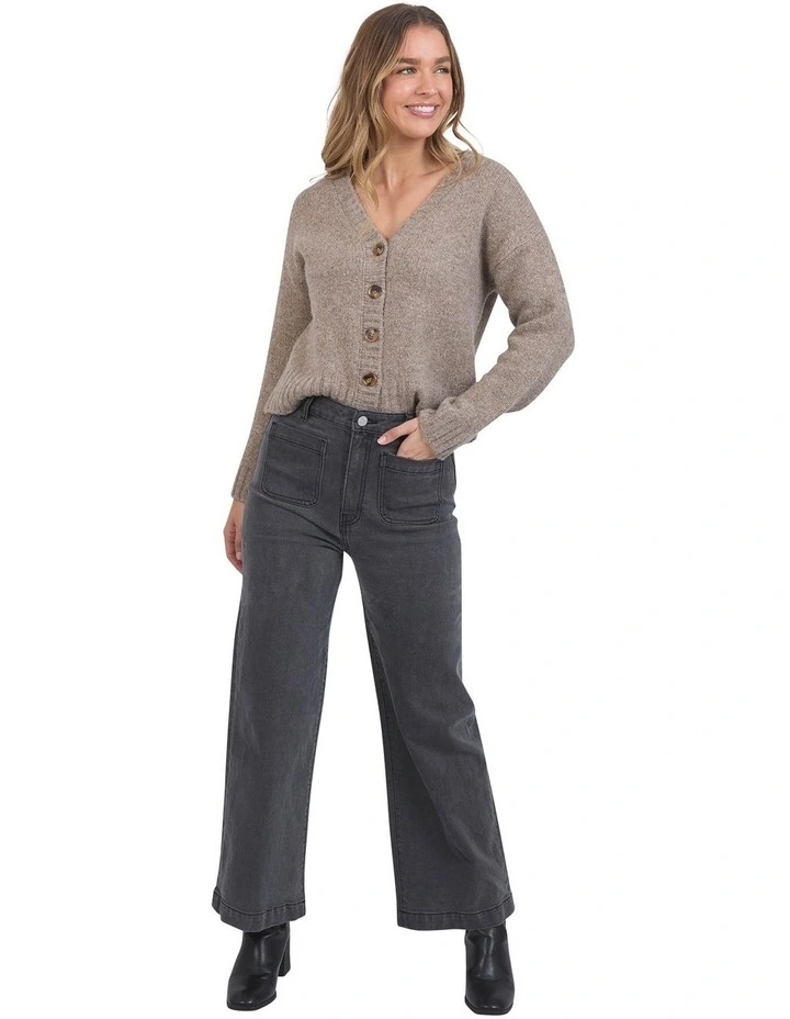 Sarah Wide Leg Jeans in Washed Black image 3
