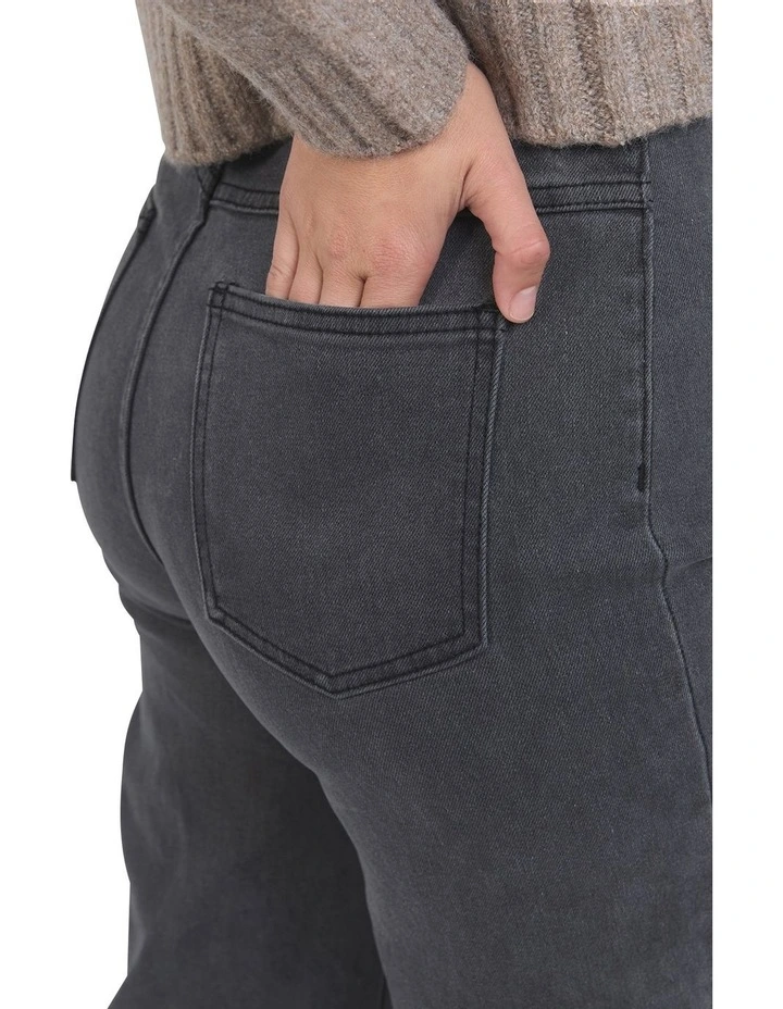 Sarah Wide Leg Jeans in Washed Black image 5