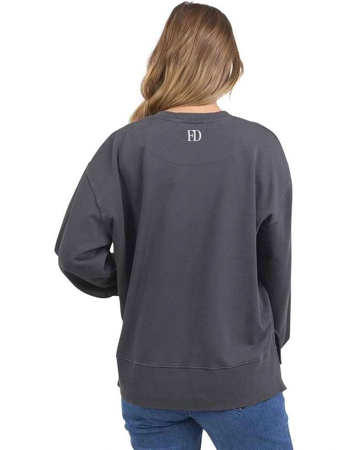 Effortless Crew Neck Jumper in Iron Grey image 2