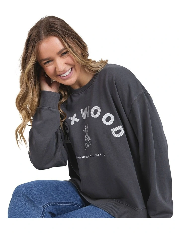 Effortless Crew Neck Jumper in Iron Grey image 4