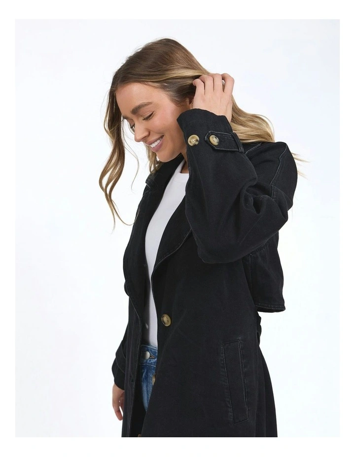 Deuce Trench Coat in Black image 3