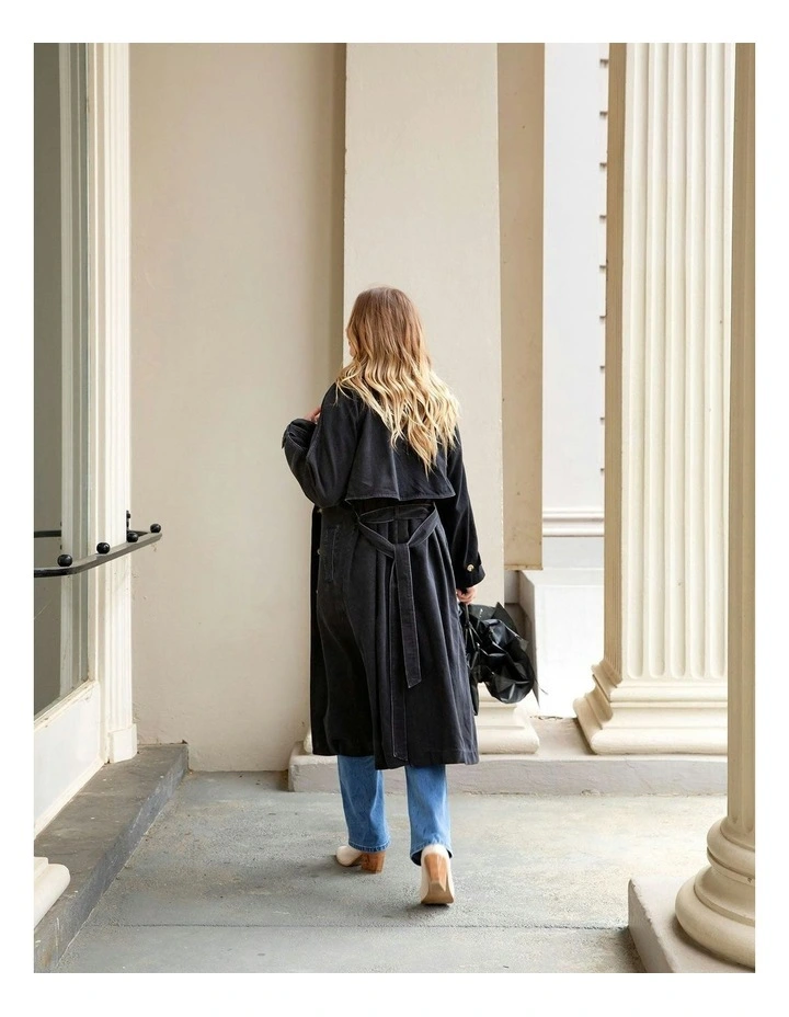 Deuce Trench Coat in Black image 4