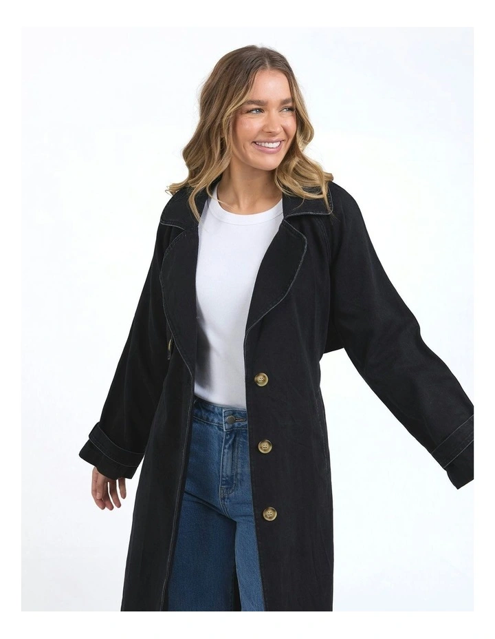 Deuce Trench Coat in Black image 5