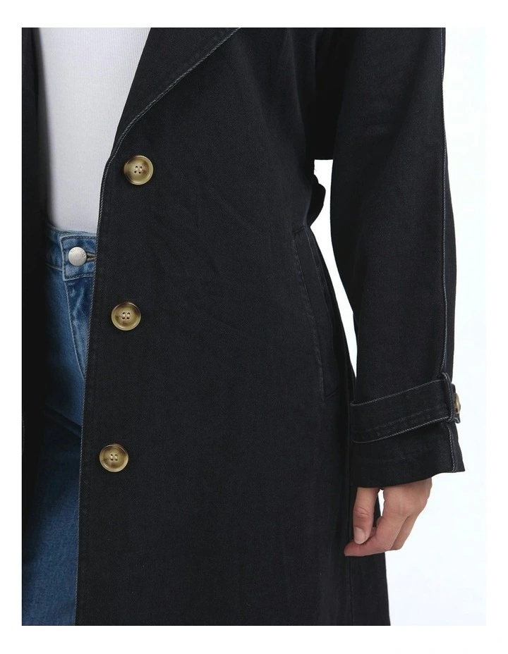 Deuce Trench Coat in Black image 6