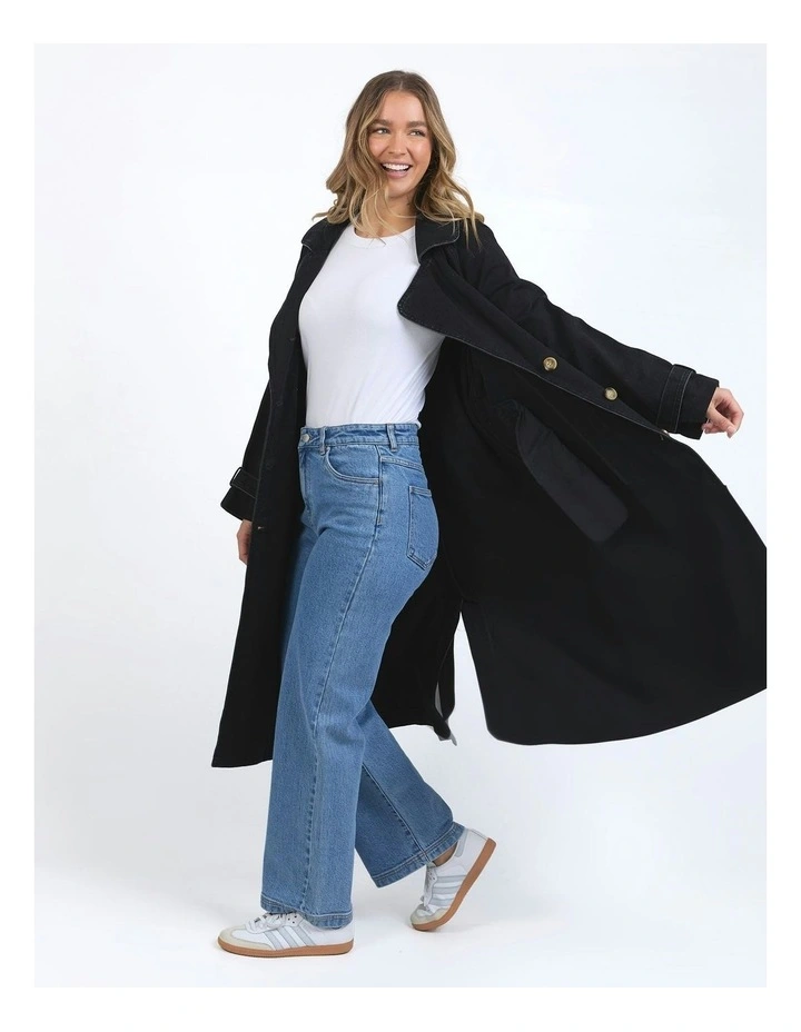 Deuce Trench Coat in Black image 7