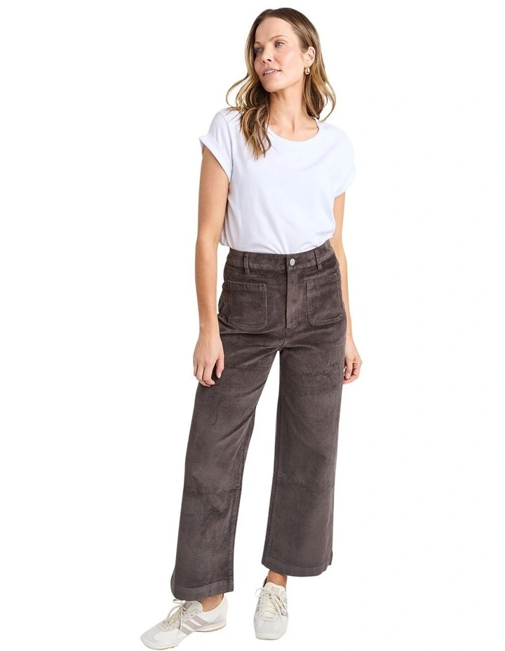 Henrietta Cord Pant in Dark Brown image 3