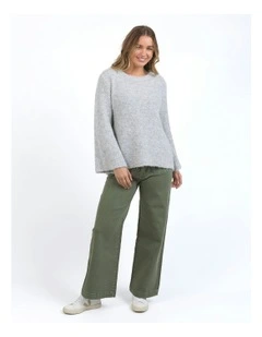 Mindie Knit Crew Jumper in Grey
