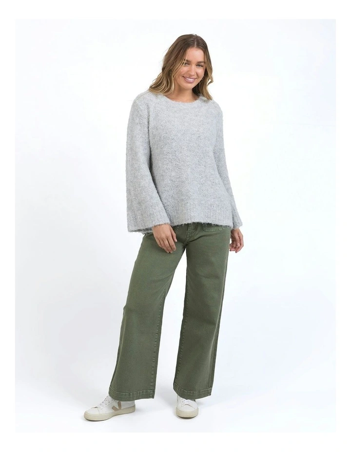 Mindie Knit Crew Jumper in Grey image 1