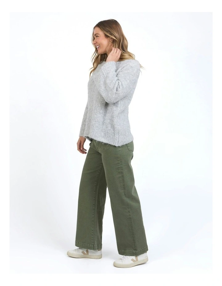 Mindie Knit Crew Jumper in Grey image 7