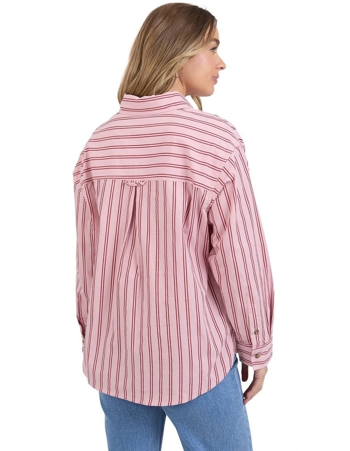 Staple Stripe Shirt in Pink image 2