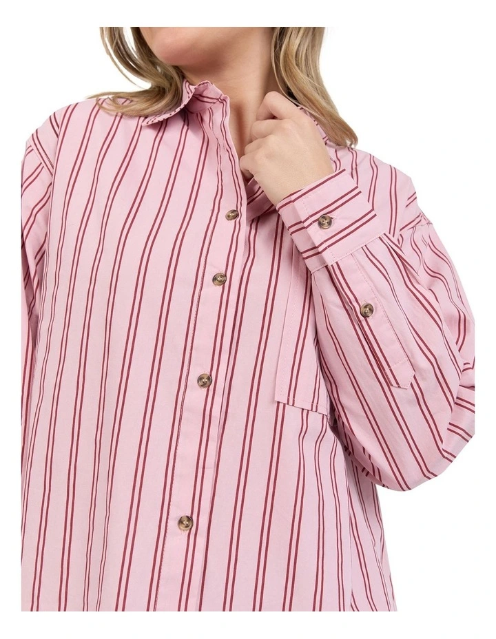 Staple Stripe Shirt in Pink image 5