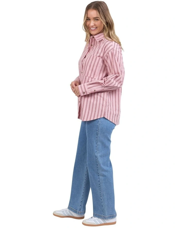 Staple Stripe Shirt in Pink image 6