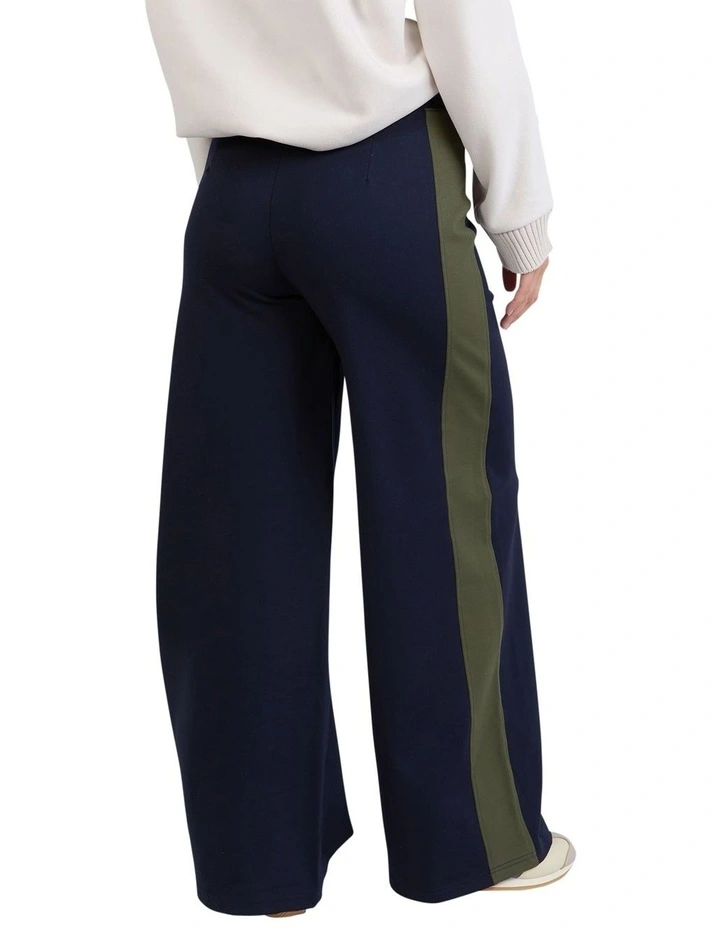 Juno Pant in Navy With Green image 2