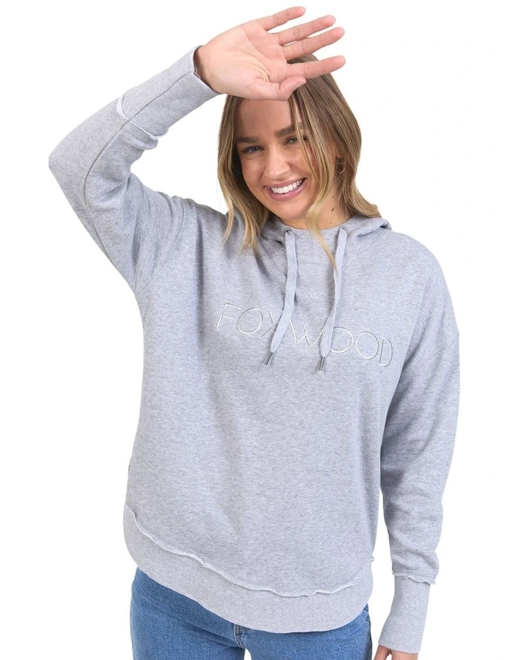 Metallic Simplified Hoodie in Grey Marle image 1