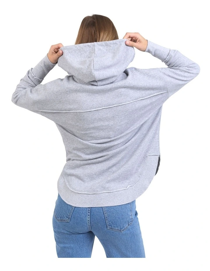 Metallic Simplified Hoodie in Grey Marle image 2