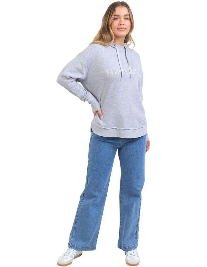 Metallic Simplified Hoodie in Grey Marle image 3